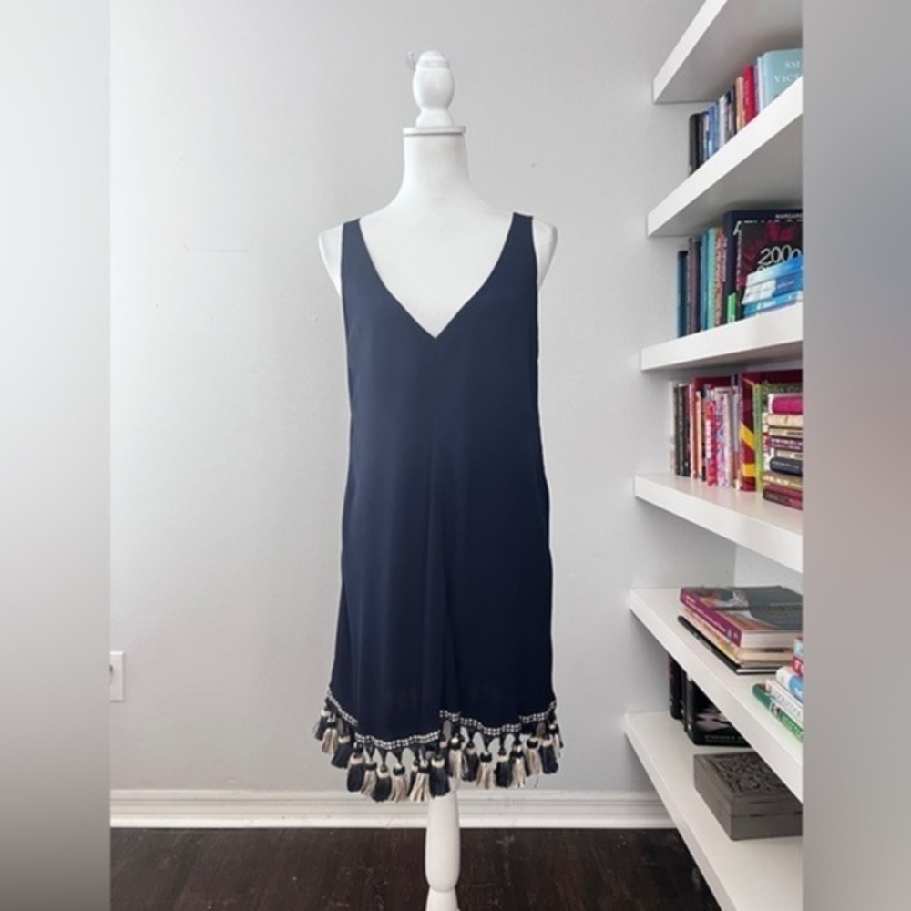 Reformation Navy Taurus Tassel dress size small